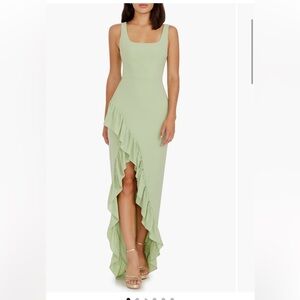 Dress The Population - Charlene Ruffle Gown - Sage